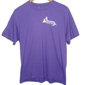 Vintage Adventure Sports Frostburg Men L Single Stitch T Shirt Purple Ski Bike